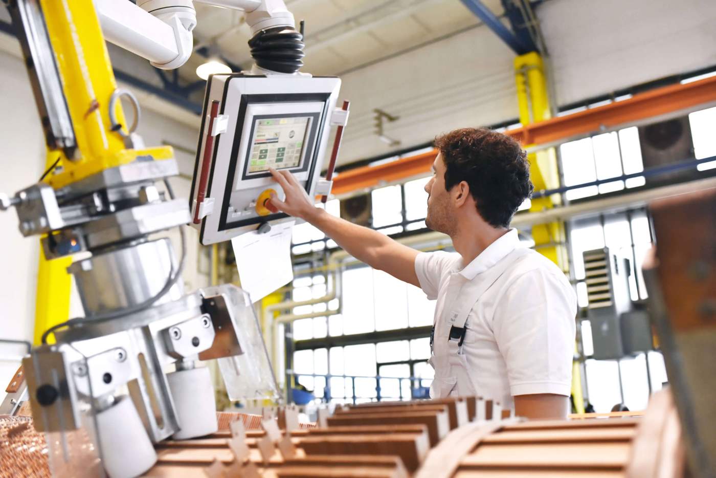 Image of Industrial Engineer Operating Hi-Tech Computer